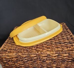 Vintage Tupperware #1273-4 Harvest Gold 4 Piece Vegetable/Rice Steamer Strainer